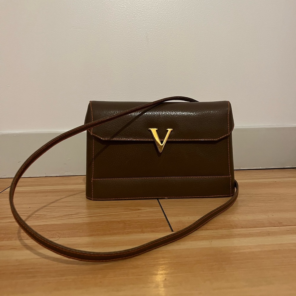 Vintage Valentino Les Sacs Brown Leather Cross Body